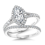 Marquise-Shaped Split Shank Halo Engagement Ring