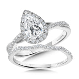 Crisscross Pear-Shaped Halo Engagement Ring