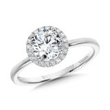 Classic Straight Halo Engagement Ring