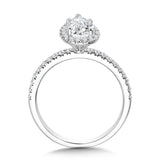 Classic Straight Pear-Shaped Halo Engagement Ring