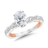 Oval-Cut, Channel-Set, Two-Tone & Milgrain-Beaded Hidden Accents Diamond Engagement Ring