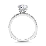 Straight Hidden Halo Diamond Engagement Ring