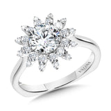 Floral Halo Diamond Engagement Ring