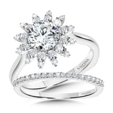 Floral Halo Diamond Engagement Ring