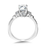 Oval-Cut Tapered & Winged Diamond Engagement Ring