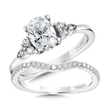 Oval-Cut Tapered & Winged Diamond Engagement Ring