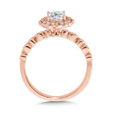 Oval-Cut Modern Vintage-Inspired Bezel-Set Fancy Diamond Halo Engagement Ring