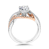 Two-Tone Crisscross & Split Shank Diamond Engagement Ring