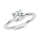 WG Solitaire Hidden Halo Diamond Engagement Ring