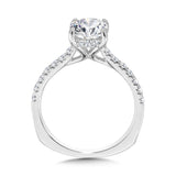 Oval-Cut Straight Hidden Halo Diamond Engagement Ring