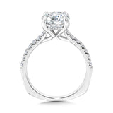 Straight Hidden Halo Diamond Engagement Ring