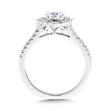 Oval-Cut Straight Hidden Halo Diamond Engagement Ring