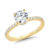 Straight Diamond Collar Engagement Ring