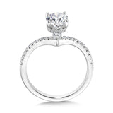 Chevron-Shaped Hidden Halo Diamond Engagement Ring