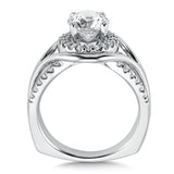 Split Shank Halo Diamond Engagement Ring