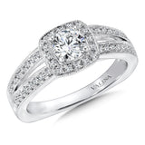 Cushion Shape Halo Diamond Engagement Ring