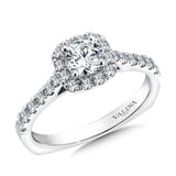 Cushion Shape Halo Diamond Engagement Ring