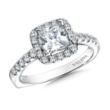 Princess Shape Halo Engagement Ring