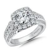 Cushion Shape Halo Engagement Ring