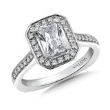 Halo Style emerald-cut Engagement Ring