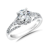 Floral Shape Halo Diamond Engagement Ring