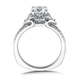 Floral Shape Halo Diamond Engagement Ring