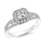 Asscher Cut Shape Halo Engagement Ring