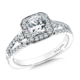 Halo Style Cushion-Cut Engagement Ring