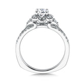 Floral Shape Halo Diamond Engagement Ring