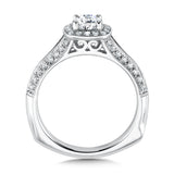 Cushion Shape Halo Diamond Engagement Ring