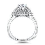 Cushion Shape Double Halo Diamond Engagement Ring