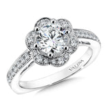 Floral Shape Halo Diamond Engagement Ring