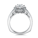 Floral Shape Halo Diamond Engagement Ring