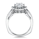 Floral Shape Halo Diamond Engagement Ring