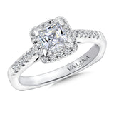 Halo Style Princess-Cut Engagement Ring