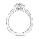 Halo Style Princess-Cut Engagement Ring