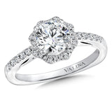 Floral Shape Halo Diamond Engagement Ring