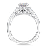 Floral Shape Halo Diamond Engagement Ring