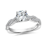 Crisscross Straight Diamond Engagement Ring