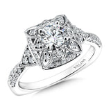 Floral Shape Halo Diamond Engagement Ring