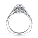 Floral Shape Halo Diamond Engagement Ring