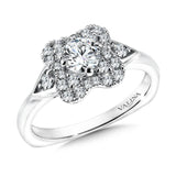 Floral Shape Halo Diamond Engagement Ring