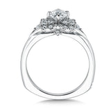 Floral Shape Halo Diamond Engagement Ring