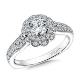 Floral Shape Halo Diamond Engagement Ring