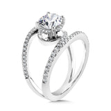 Dramatic Split Shank & Hidden Halo Diamond Engagement Ring