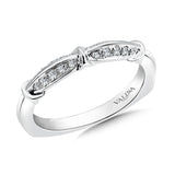 True fit matching diamond wedding band and a beautiful reminder of that special day for years to come.