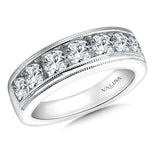 True fit matching diamond wedding band and a beautiful reminder of that special day for years to come.