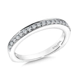 True fit matching diamond wedding band and a beautiful reminder of that special day for years to come.