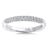 True fit matching diamond wedding band and a beautiful reminder of that special day for years to come.