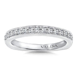 True fit matching diamond wedding band and a beautiful reminder of that special day for years to come.